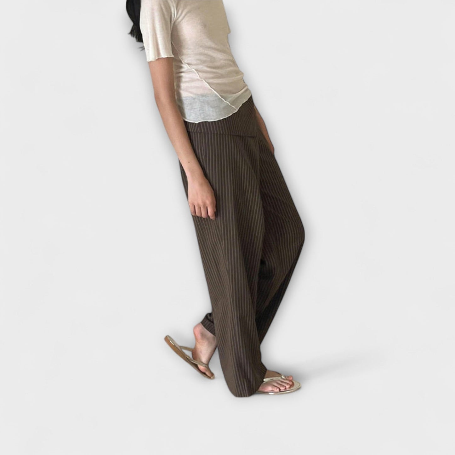 Julia - Pantalon Rayé Pliable