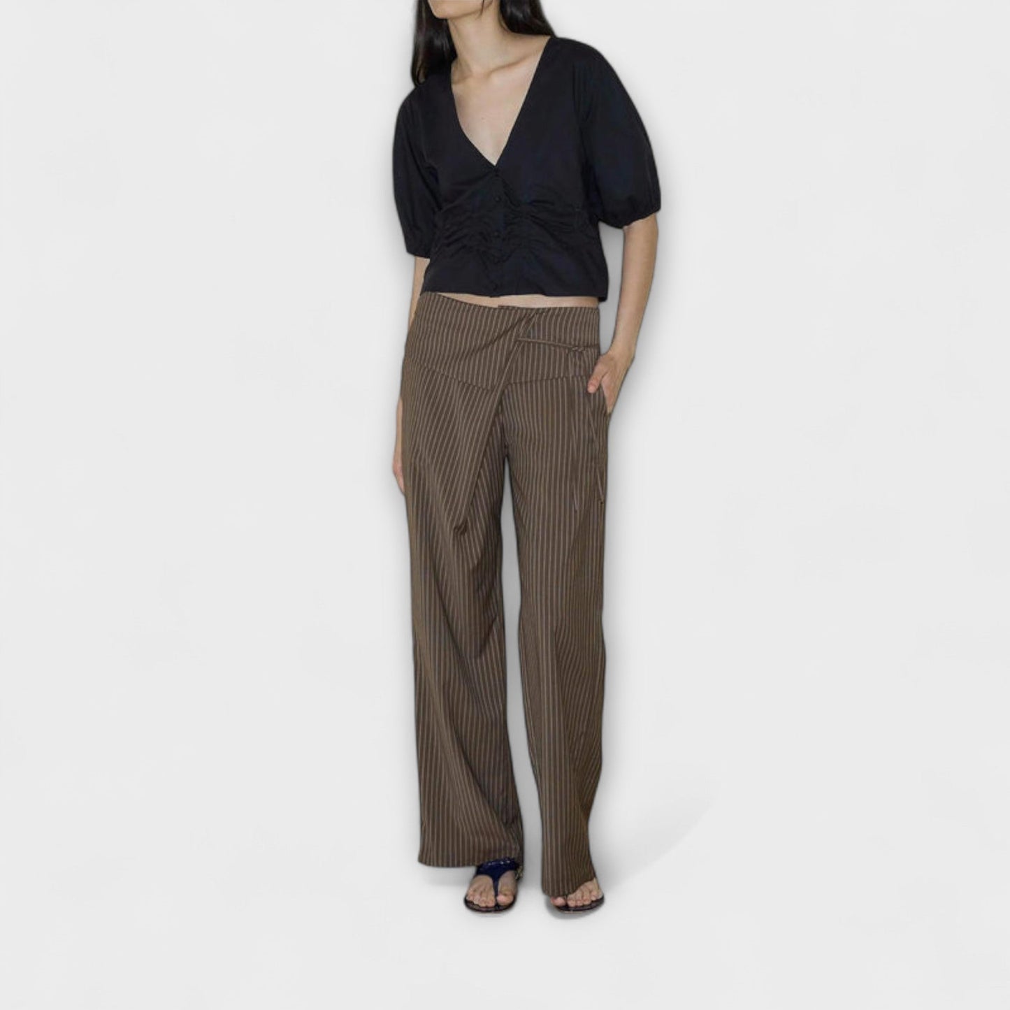 Julia - Pantalon Rayé Pliable