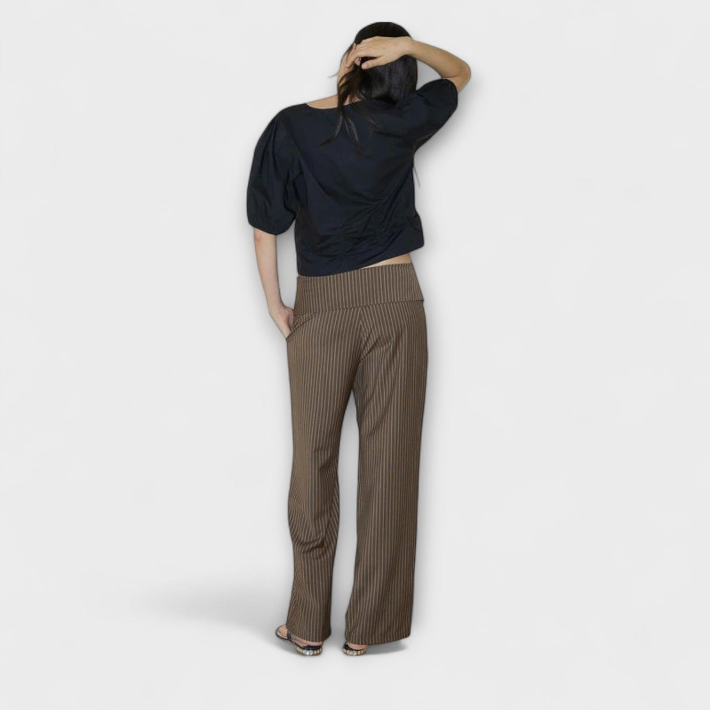 Julia - Pantalon Rayé Pliable