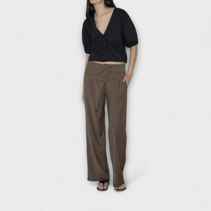 Julia - Pantalon Rayé Pliable